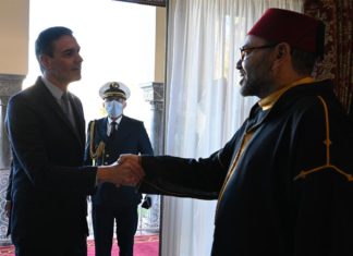 Rabat: Pedro Sánchez con Mohamed VI. © Pool Moncloa / Borja Puig de la Bellacasa 07ABR/2022