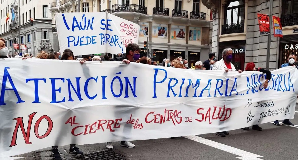 Protestas en Madrid por el cierre de centros de salud