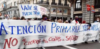 Protestas en Madrid por el cierre de centros de salud