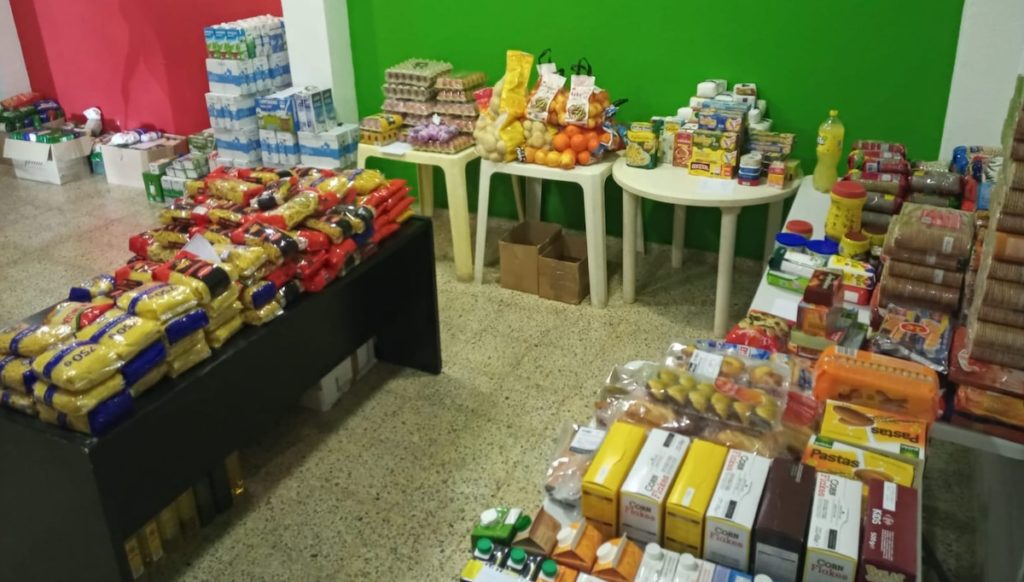 Arganda, despensa solidaria, productos recogidos por las asociaciones vecinales en la etapa poscovid