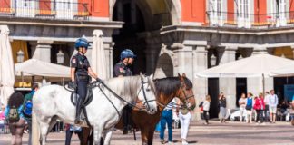 Madrid: Policía Nacional Montada en la Plaza Mayor 26SEP2017