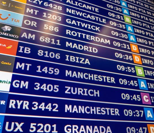 Palma aeropuerto panel vuelos