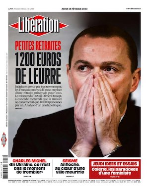 Francia: portada Libération 16FEB2023