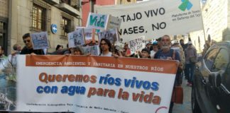 Toledo, manifestantes por un Tajo Vivo, 25MAR2023