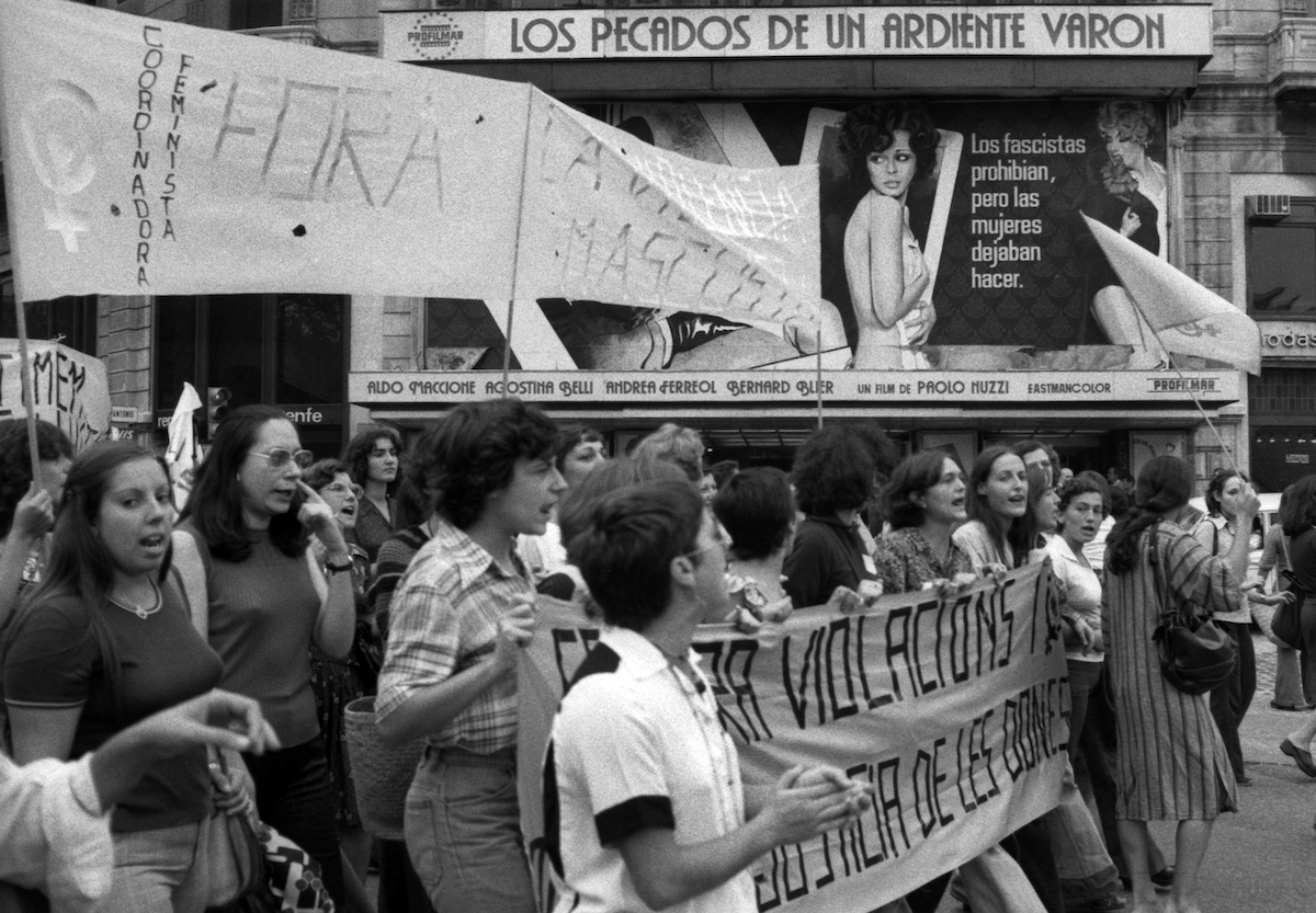 Aymerich: manifestación contra la violación y muerte de Antonia España, Sabadell, 1977