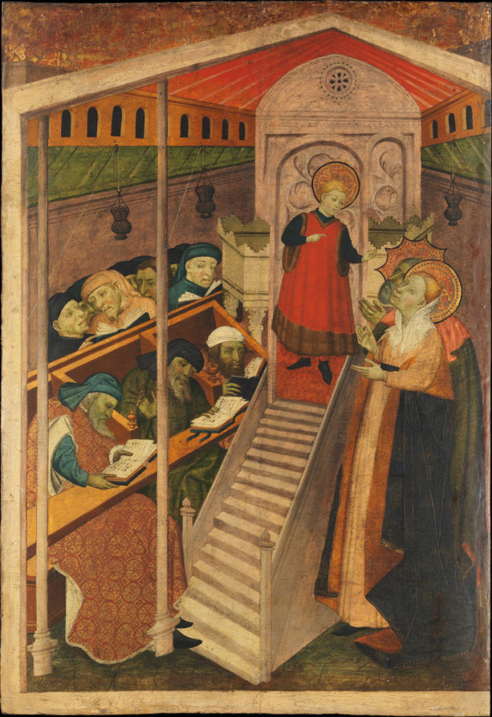 Cristo entre los doctores. Pintor catalán seguidor de Bernat Martorell