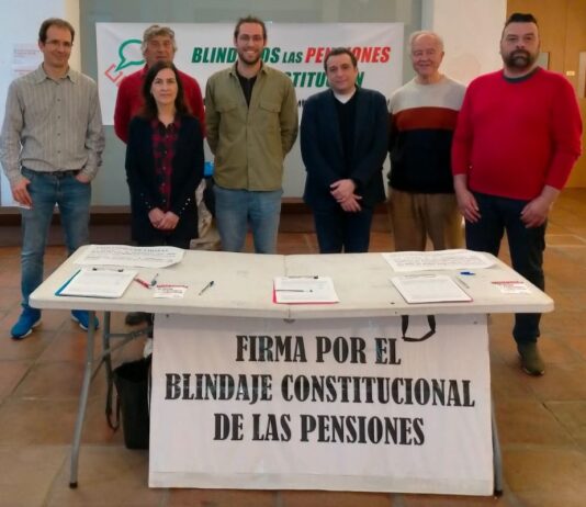 Blindar las pensiones, mesa de firmas