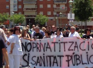 Movilizaciones por la sanidad públoica en Cataluña
