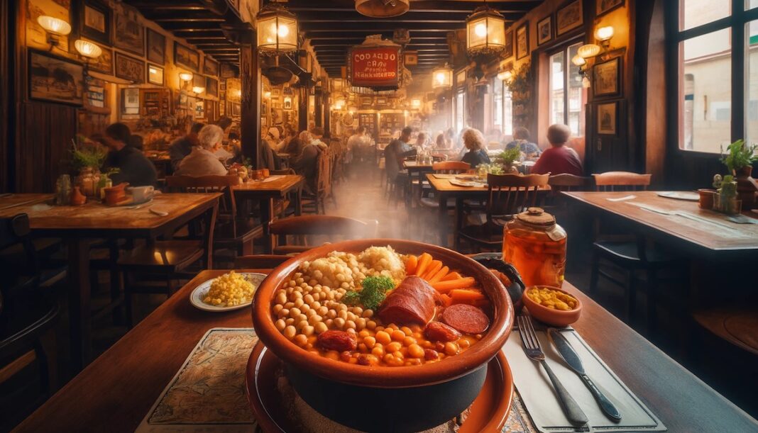 Imagen de un restaurante con ambiente tradicional que ofrece cocido madrileño