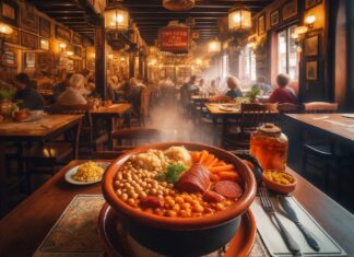 Imagen de un restaurante con ambiente tradicional que ofrece cocido madrileño