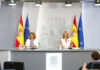 Teresa Ribera y Pilar Alegría en la rueda de prensa posterior al Consejo Ministros de 27AGO2024
