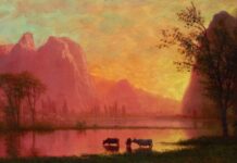 Terrafilia: amor a la tierra en el Museo Thyssen Thyssen: Bierstadt, Puesta sol Yosemite, Rojo