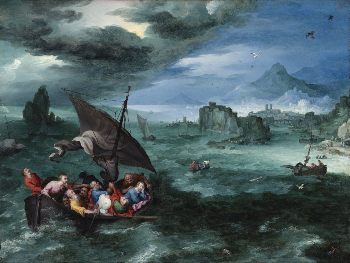 Thyssen: Brueghel, Cristo, tempestad mar Galilea