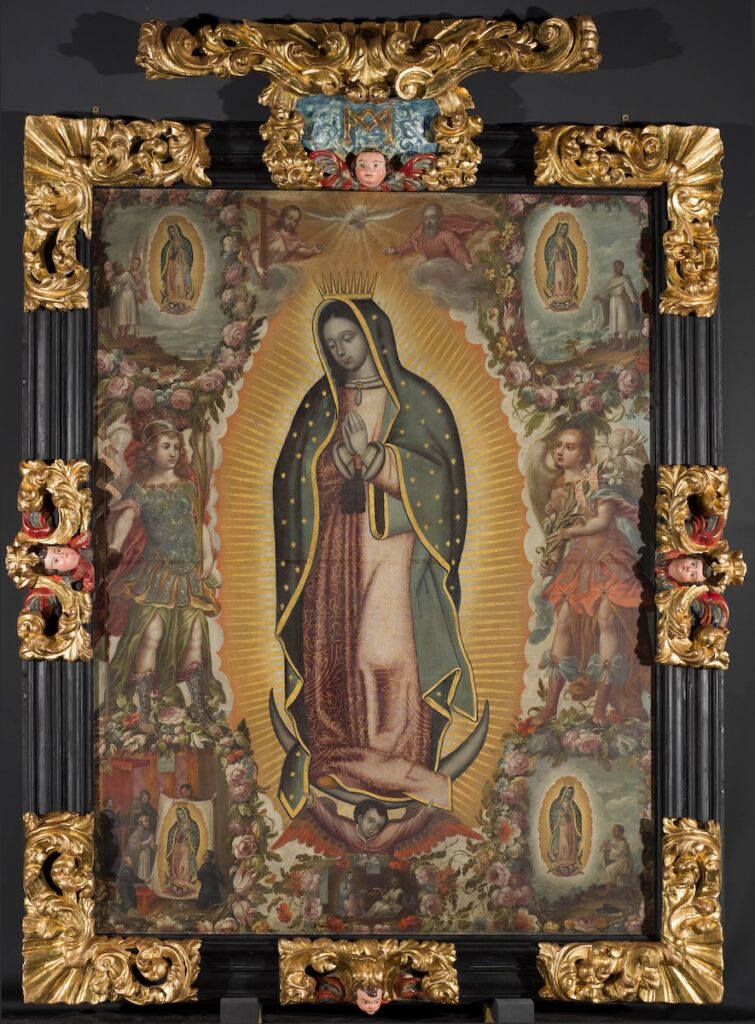 Virgen de Guadalupe con las cinco apariciones. Atribuido a José Correa