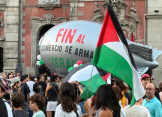 Amnistía denuncia multas, detenciones y uso de la fuerza contra protestas por Palestina en España Mani Palestina Madrid 4OCT2025 Zepelín ©mcastro