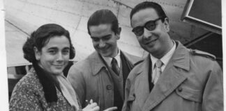 Carmen Martín Gaite, Ignacio Aldecoa y Alfonso Sastre. 1954. Archivo Carmen Martín Gaite (Junta de Castilla y León). ACMG, 81, 166.