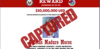 Cartel de la DEA con la captura de Maduro ©deagov