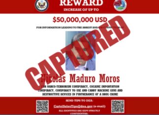 Cartel de la DEA con la captura de Maduro ©deagov