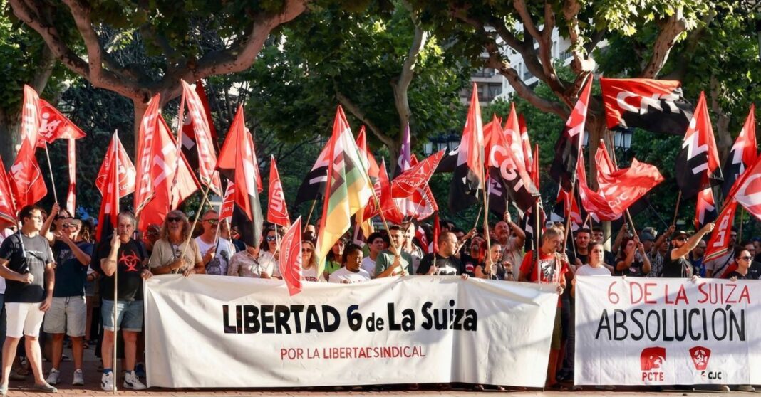 Movilizaciones sindicales sobre el caso de La Suiza ©AqM-AV-IA