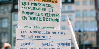 Francia, Estrasburgo, manifestación contra el liberalismo, la austeridad y la exclusión, 11ENE2015