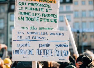 Francia, Estrasburgo, manifestación contra el liberalismo, la austeridad y la exclusión, 11ENE2015