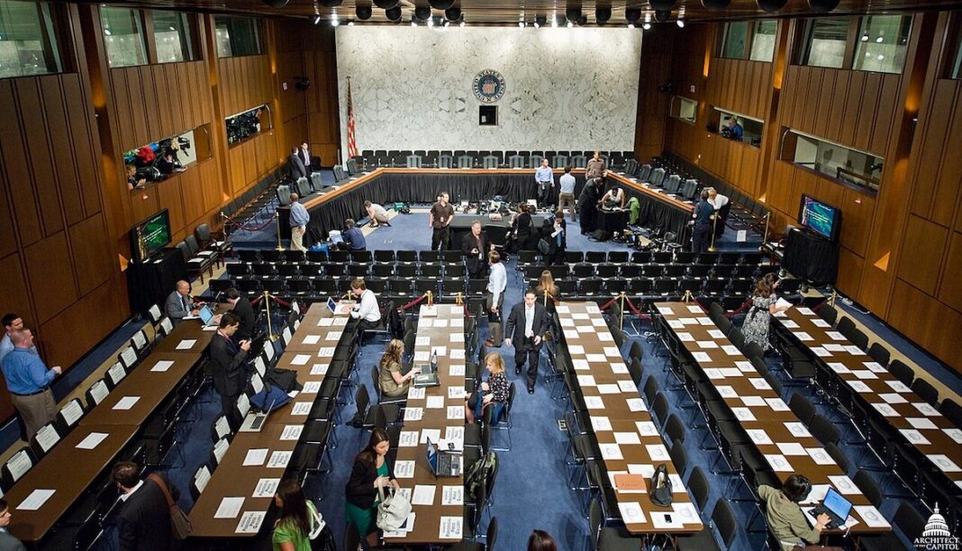 EEUU Senado sala ©Architect of the Capitol Wikimedia Commons Sala de audiencias del edificio Hart del Senado estadounidense, escenario habitual del control parlamentario a la Administración
