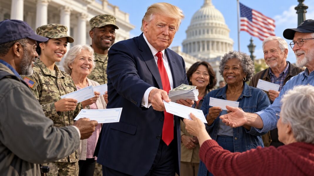 Donald reoarte dinero entre americanos ©AqM-ChatGPT