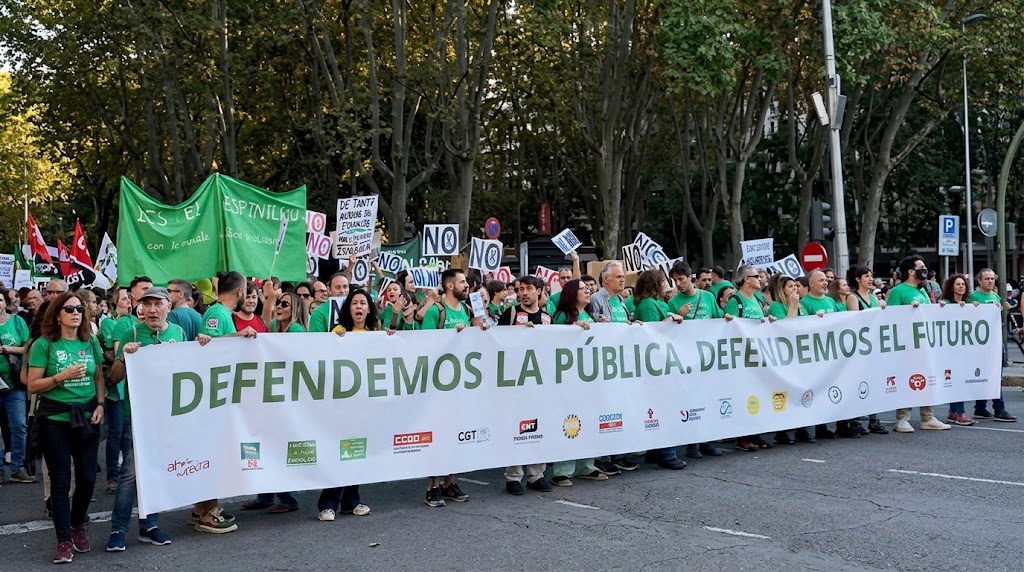 Manifestación por la enseñanza pública Madrid 16OCT2026 ©AqM-gemini